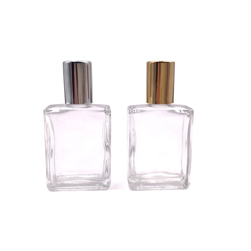 10ml 15 ml 30 ml square shaped roller bottle Eye Care roll on glass bottle 1oz with metal lid