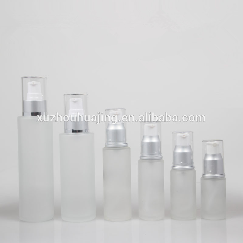 10ml-150ml empty frosted glass cosmetic bottle and jar for cream lotion packaging wholesale