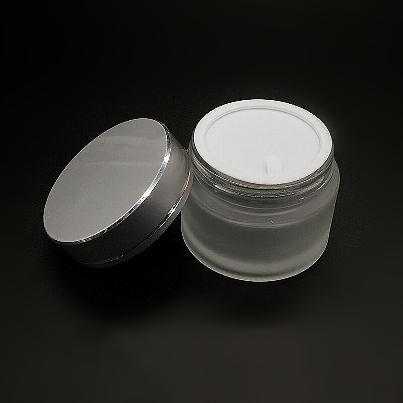 10ml 15g 30ml 50ml frosted glass cream jar hot sale cosmetic container with silver cap