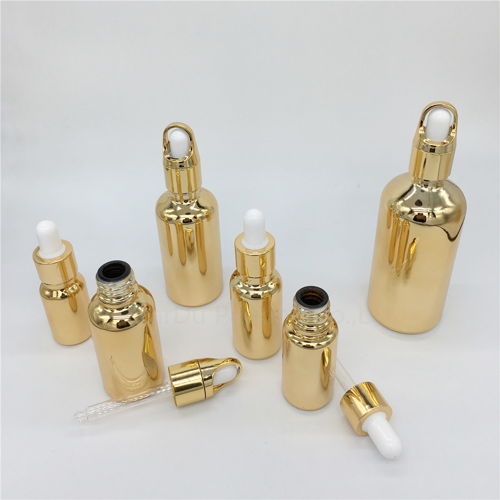 10ml,15ml,20ml,30ML,50ml,100ml gold Glass Bottle With Dropper Essential Oil Bottle,Perfume bottles