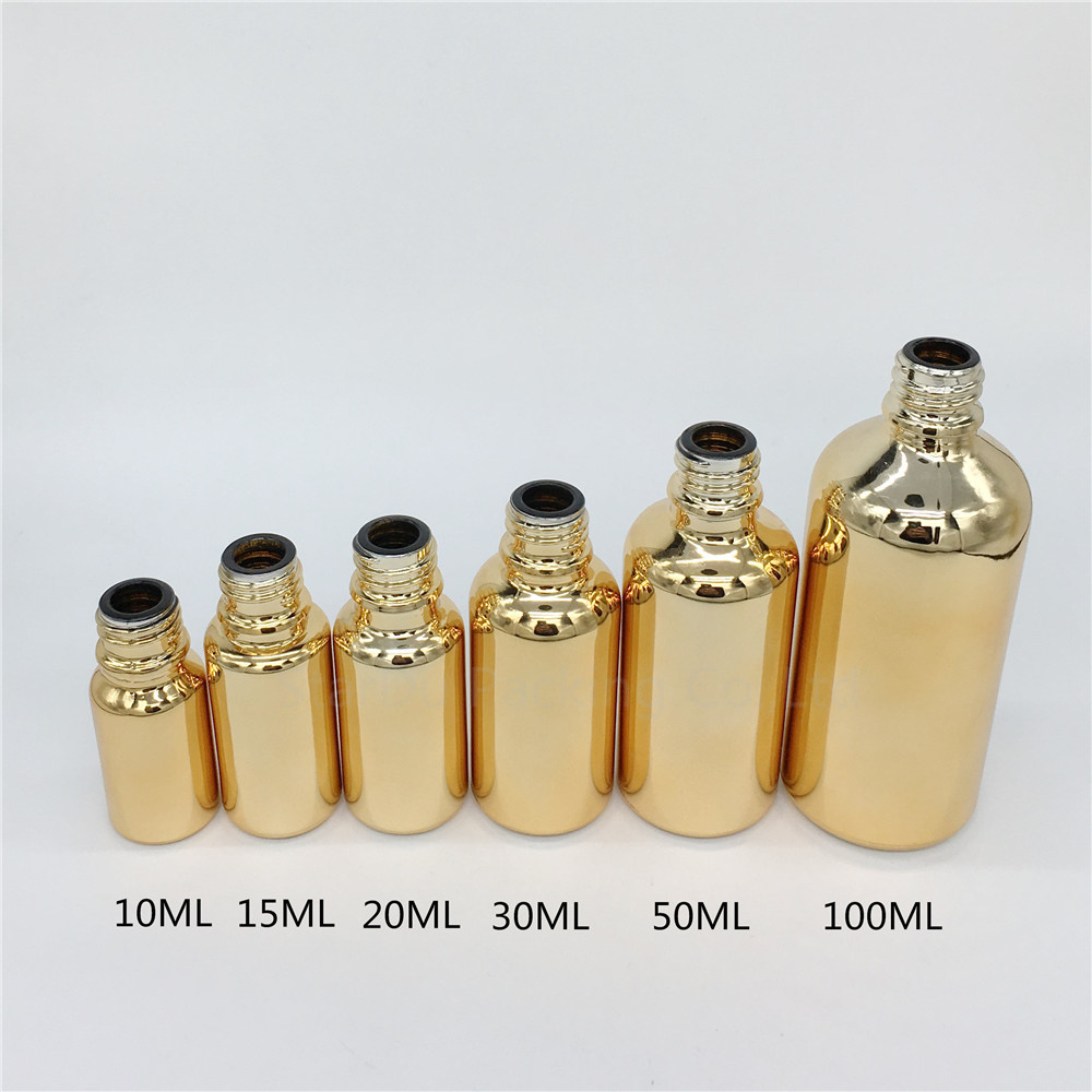 10ml,15ml,20ml,30ML,50ml,100ml gold Glass Bottle With Dropper Essential Oil Bottle,Perfume bottles