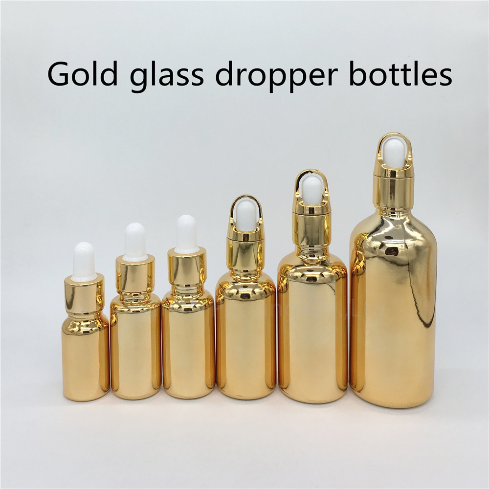 10ml,15ml,20ml,30ML,50ml,100ml gold Glass Bottle With Dropper Essential Oil Bottle,Perfume bottles
