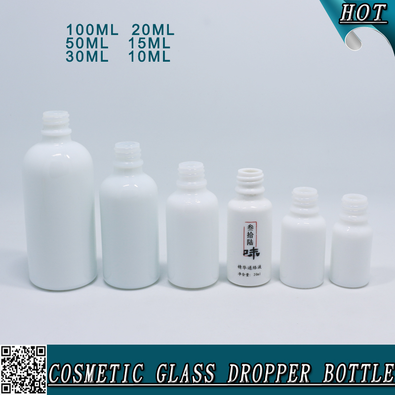 10ml 15ml 20ml 30ml 1 oz 50ml 100ml solid milk opal white glass dropper bottle with silver ring for serum essential oil perfume