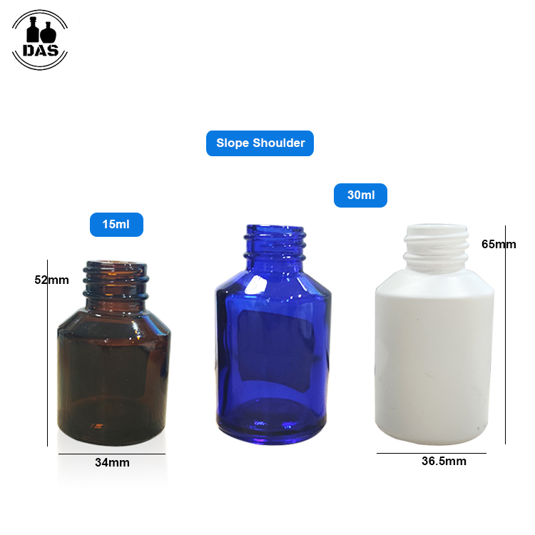 10ml 15ml 20ml 30ml 50ml 100ml 1oz Amber Clear Frosted Slope Flat Shoulder Cosmetic Serum Glass Essential Oil Dropper Bottle