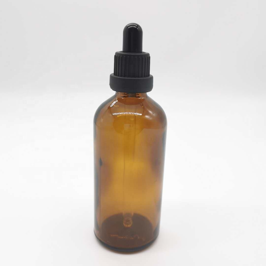 10ml 15ml 20ml 30ml 50ml 100ml Custom Silk Printing Label Empty Amber Glass Essential Oil Bottle With Plastic Dropper