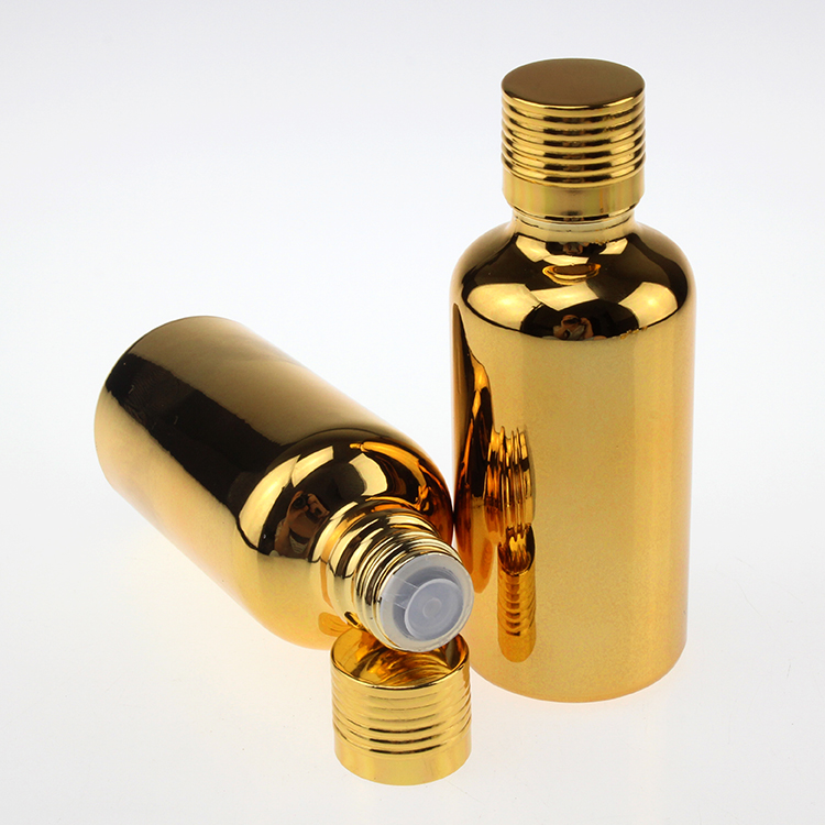10ml 15ml 20ml 30ml 50ml 100ml Gold Glass Bottle EBH21A with Screw Cap