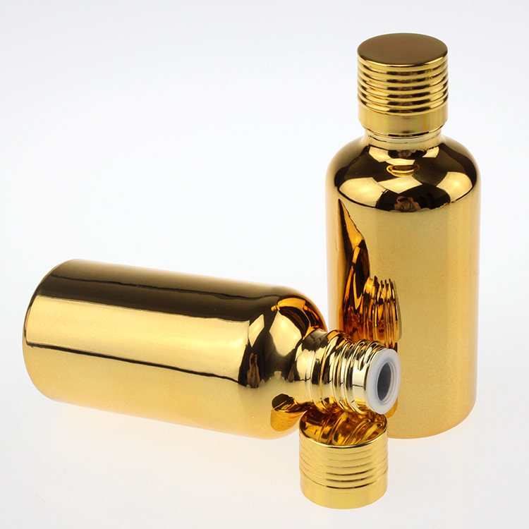 10ml 15ml 20ml 30ml 50ml 100ml Gold Glass Bottle EBH21A with Screw Cap
