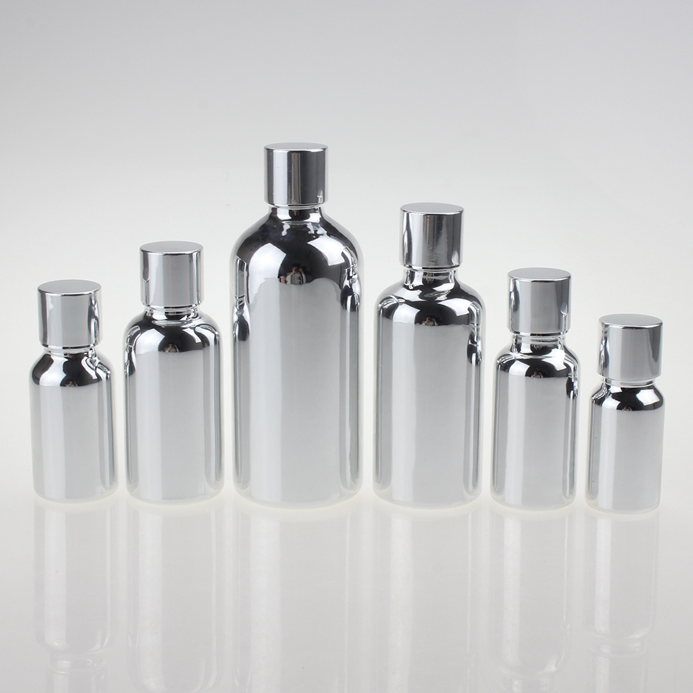 10ml 15ml 20ml 30ml 50ml 100ml Silver Essential Oil Bottles Cosmetic Glass Bottles For Oil