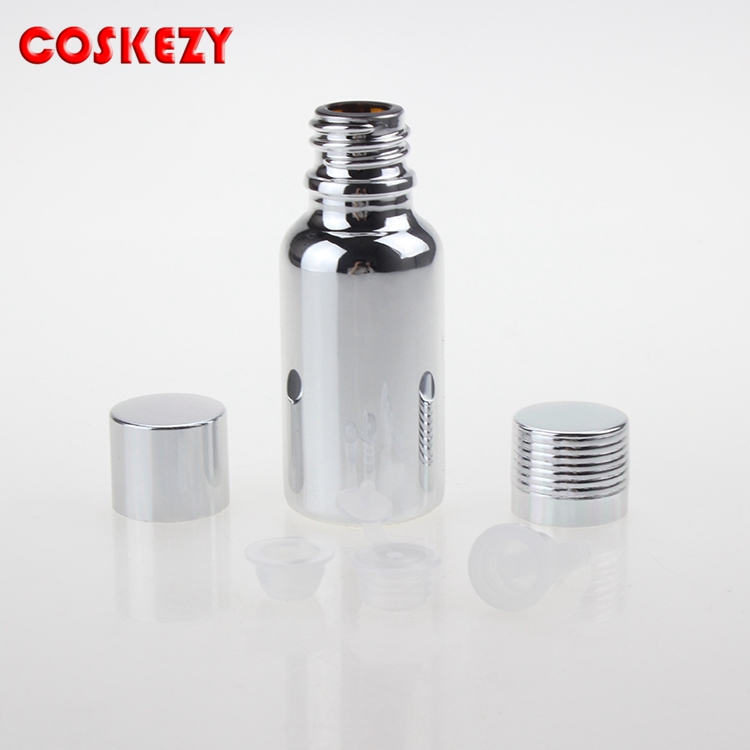 10ml 15ml 20ml 30ml 50ml 100ml Silver Essential Oil Bottles Cosmetic Glass Bottles For Oil