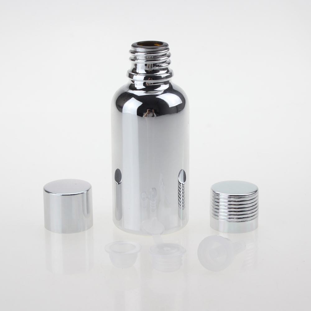 10ml 15ml 20ml 30ml 50ml 100ml Silver Essential Oil Bottles Cosmetic Glass Bottles For Oil