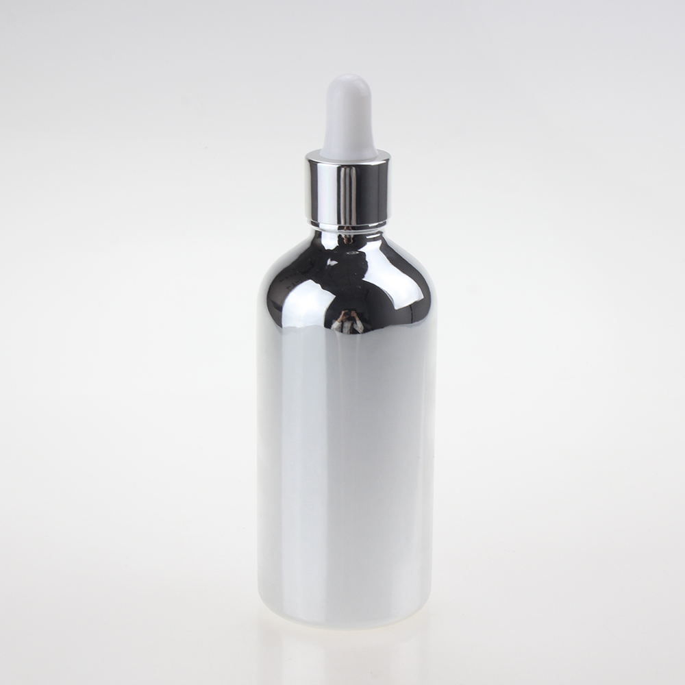 10ml 15ml 20ml 30ml 50ml 100ml Silver metallic dropper e liquid bottle eliquid electroplating gold glass bottle