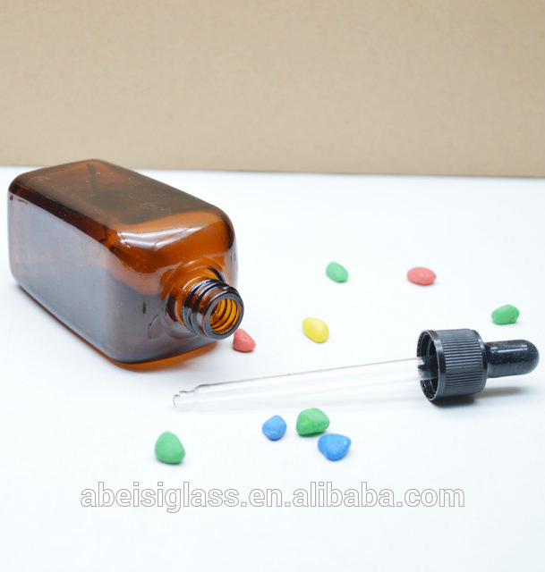 10ml 15ml 20ml 30ml 50ml 100ml amber square glass dropper bottle for essential oil cosmetic packaging