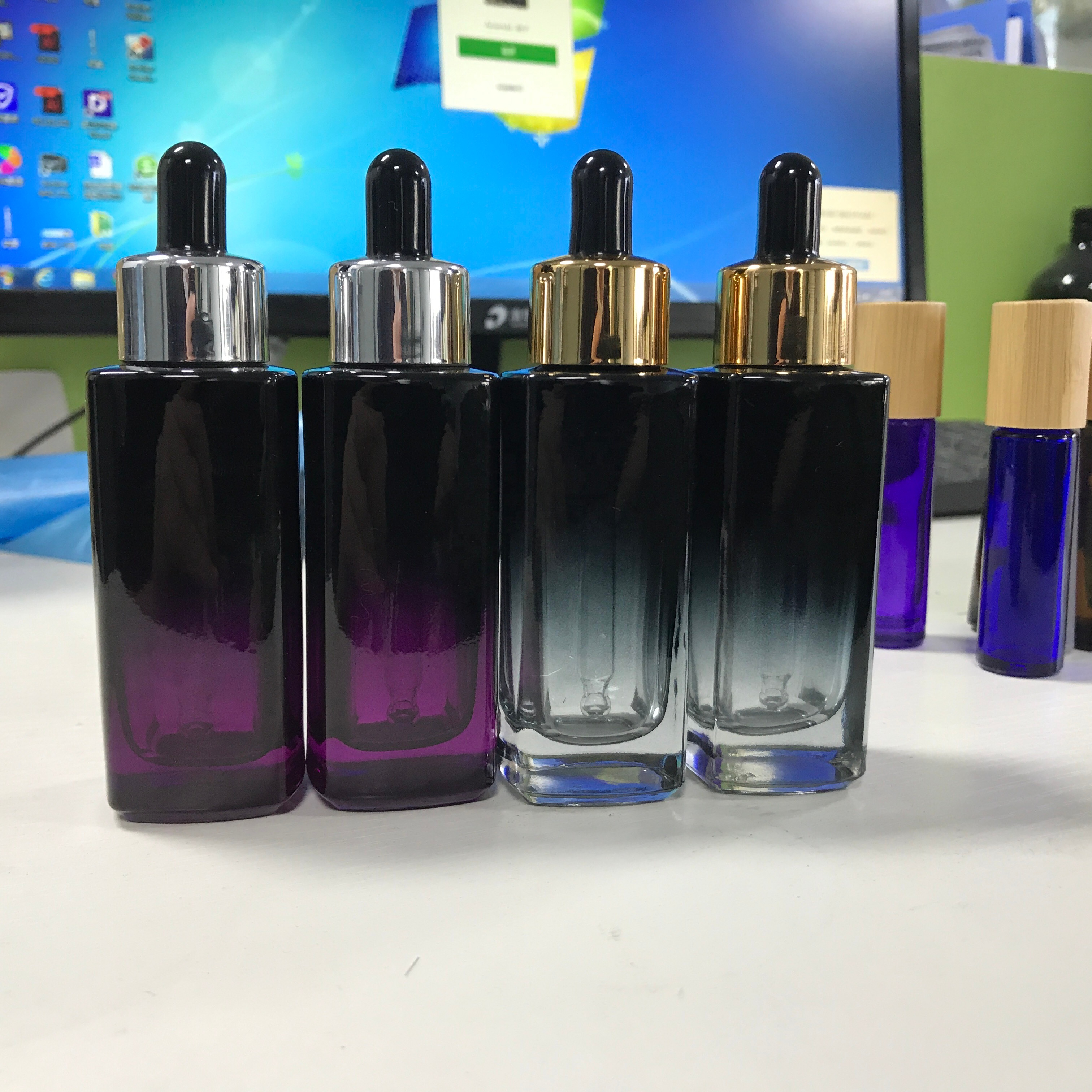 10ml 15ml 20ml 30ml 50ml 100ml clear essential oil serum glass dropper bottle with aluminum dropper cap