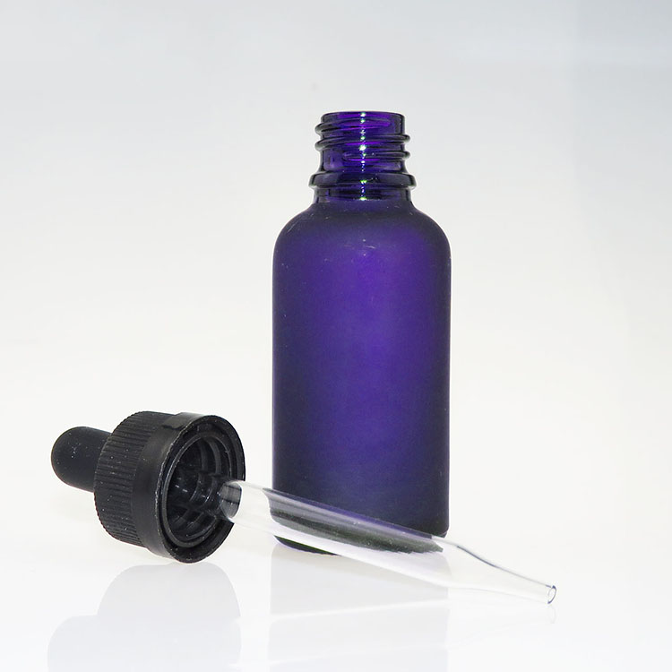 10ml 15ml 20ml 30ml 50ml 100ml dark blue glass dropper bottle for e liquid frosted essential oil bottle
