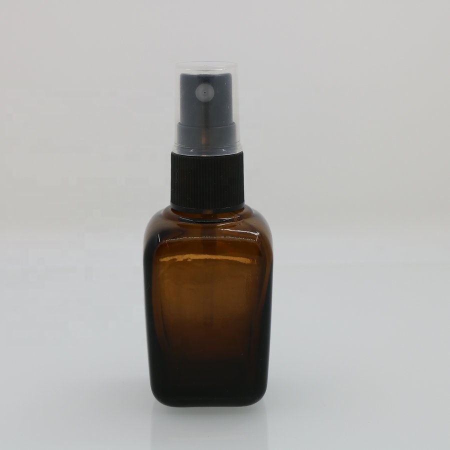 10ml 15ml 20ml 30ml 50ml 100ml eye face essential oil cosmetic packaging amber square glass bottle with aluminum screw cap
