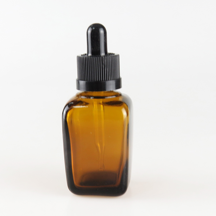 10ml 15ml 20ml 30ml 50ml 100ml eye face essential oil cosmetic packaging amber square glass dropper bottle