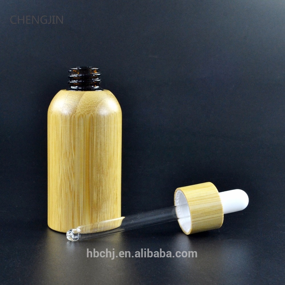 10ml 15ml 20ml 30ml 50ml 100ml glass inner bamboo dropper bottles with bamboo wooden lid