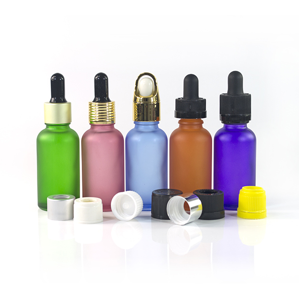 10ml 15ml 20ml 30ml 50ml 100ml matt green blue black frosted glass essential oil dropper bottle with lid