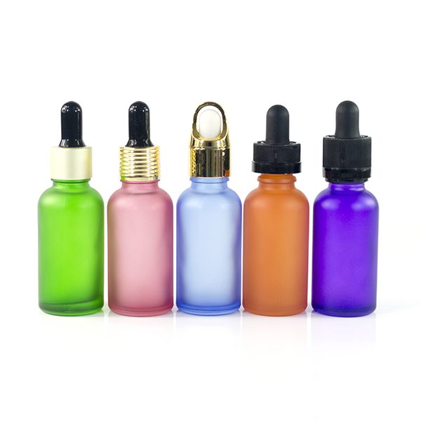 10ml 15ml 20ml 30ml 50ml 100ml matt green blue black frosted glass essential oil dropper bottle with lid