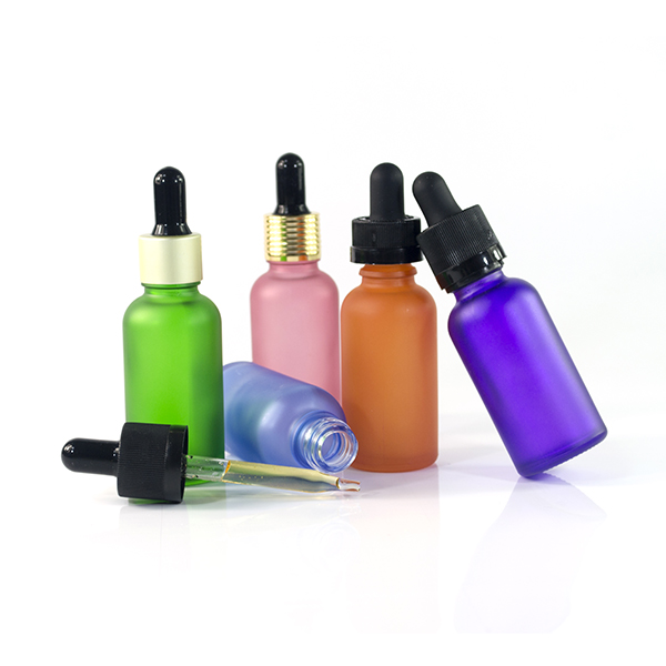 10ml 15ml 20ml 30ml 50ml 100ml matt green blue black frosted glass essential oil dropper bottle with lid