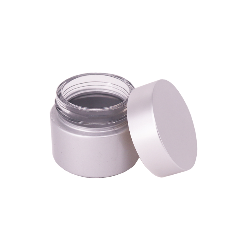 10ml 15ml 20ml 30ml 50ml 100ml recycled clear amber glass cosmetic jar 5ml glass jar with black plastic cap for face body