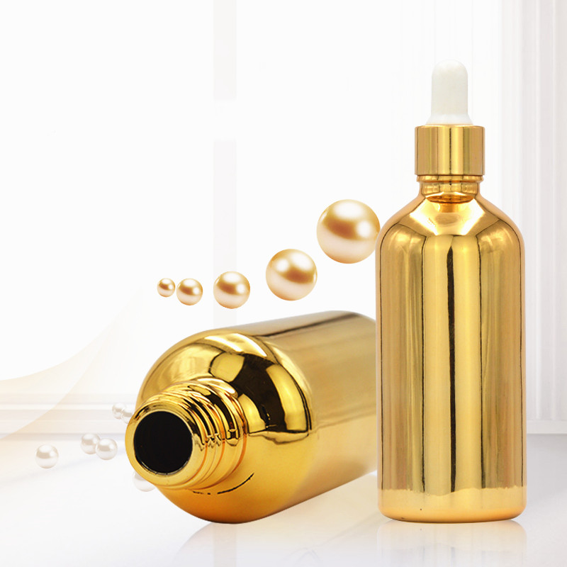 10ml 15ml 20ml 30ml 50ml 100ml silver electroplating glass e liquid essential oil bottle with silver metal cap