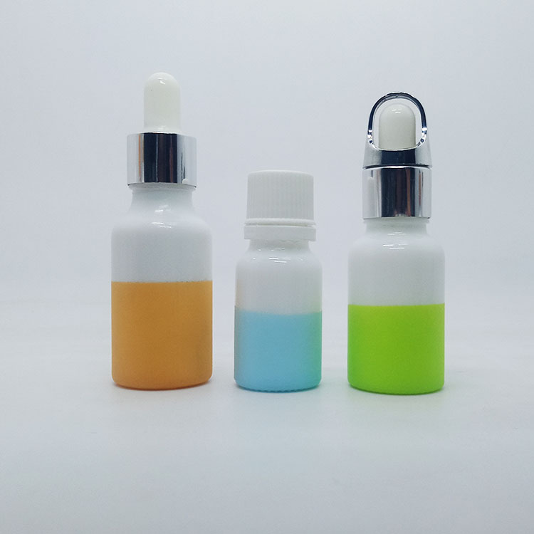 10ml 15ml 20ml 30ml 50ml 100ml white and green ceramic essential oil bottle glass cosmetic dropper bottle with bamboo dropper