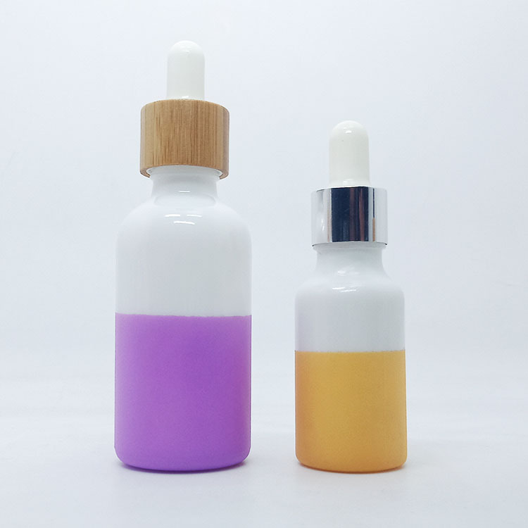 10ml 15ml 20ml 30ml 50ml 100ml white and green ceramic essential oil bottle glass cosmetic dropper bottle with bamboo dropper