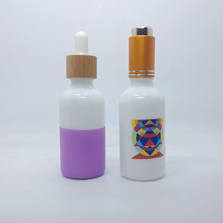 10ml 15ml 20ml 30ml 50ml 100ml white and green ceramic essential oil bottle glass cosmetic dropper bottle with bamboo dropper