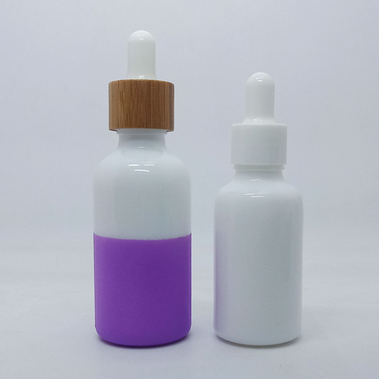 10ml 15ml 20ml 30ml 50ml 100ml white and green ceramic essential oil bottle glass cosmetic dropper bottle with bamboo dropper
