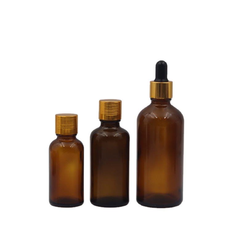 10ml/15ml/20ml/30ml/50ml/60ml/100ml amber essential oil glass bottle with dropper