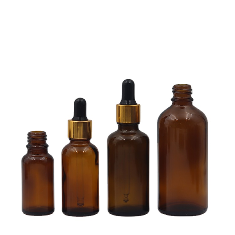 10ml/15ml/20ml/30ml/50ml/60ml/100ml amber essential oil glass bottle with dropper