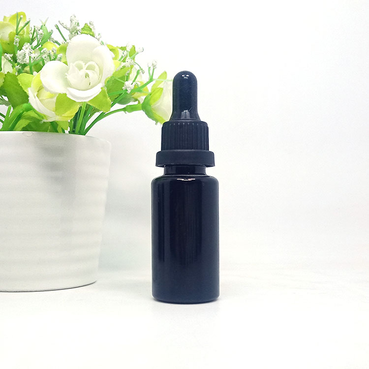 10ml 15ml 20ml 30ml 50ml 60ml 100ml violet black glass dark violet dropper bottles with black pump for essential oil oil