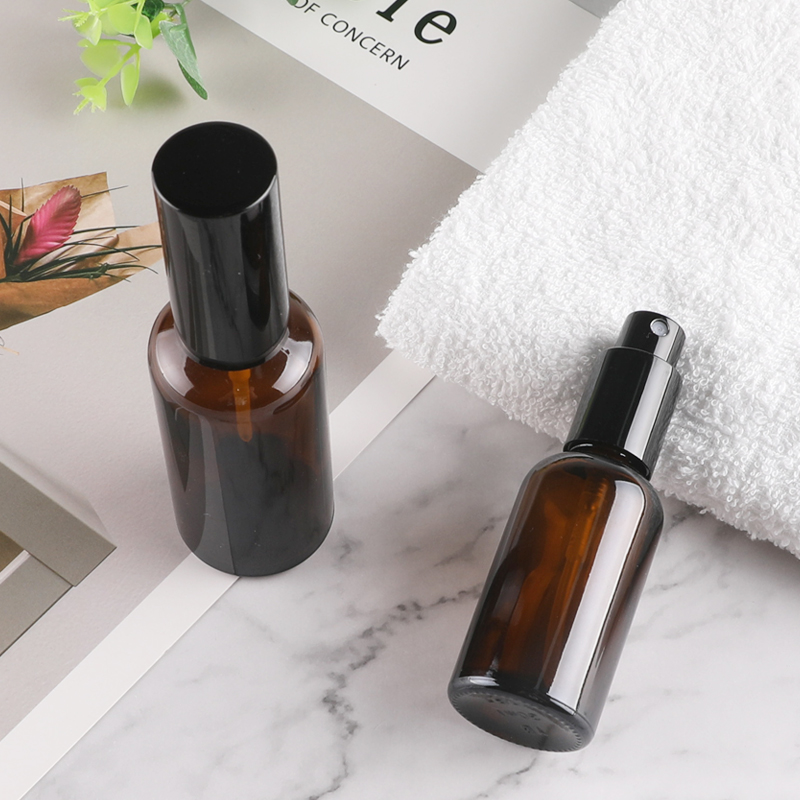10ml 15ml 20ml 30ml 50ml refillable attar perfume amber glass spray bottle with pump for cosmetic essential oil packaging