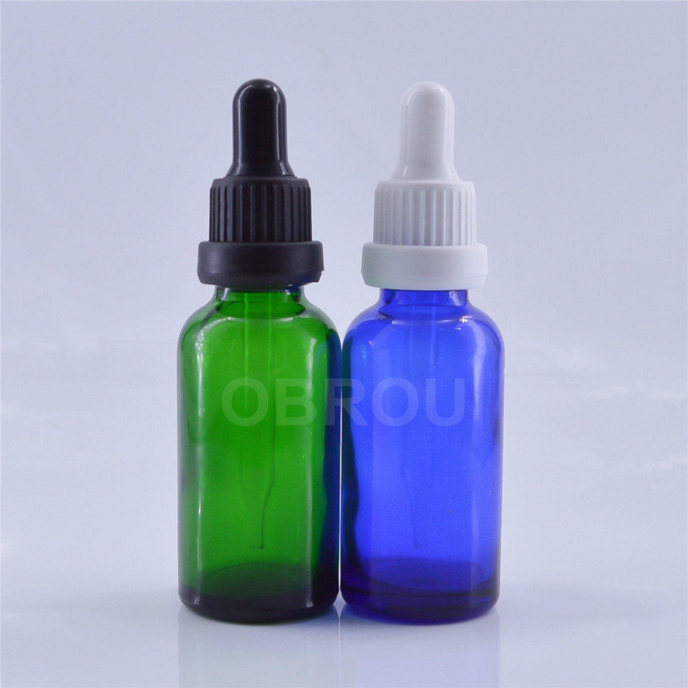 10ml 15ml 20ml 30ml 50ml white blue glass dropper bottles essential oil bottle e liquid bottle with box