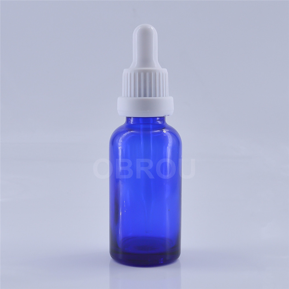 10ml 15ml 20ml 30ml 50ml white blue glass dropper bottles essential oil bottle e liquid bottle with box