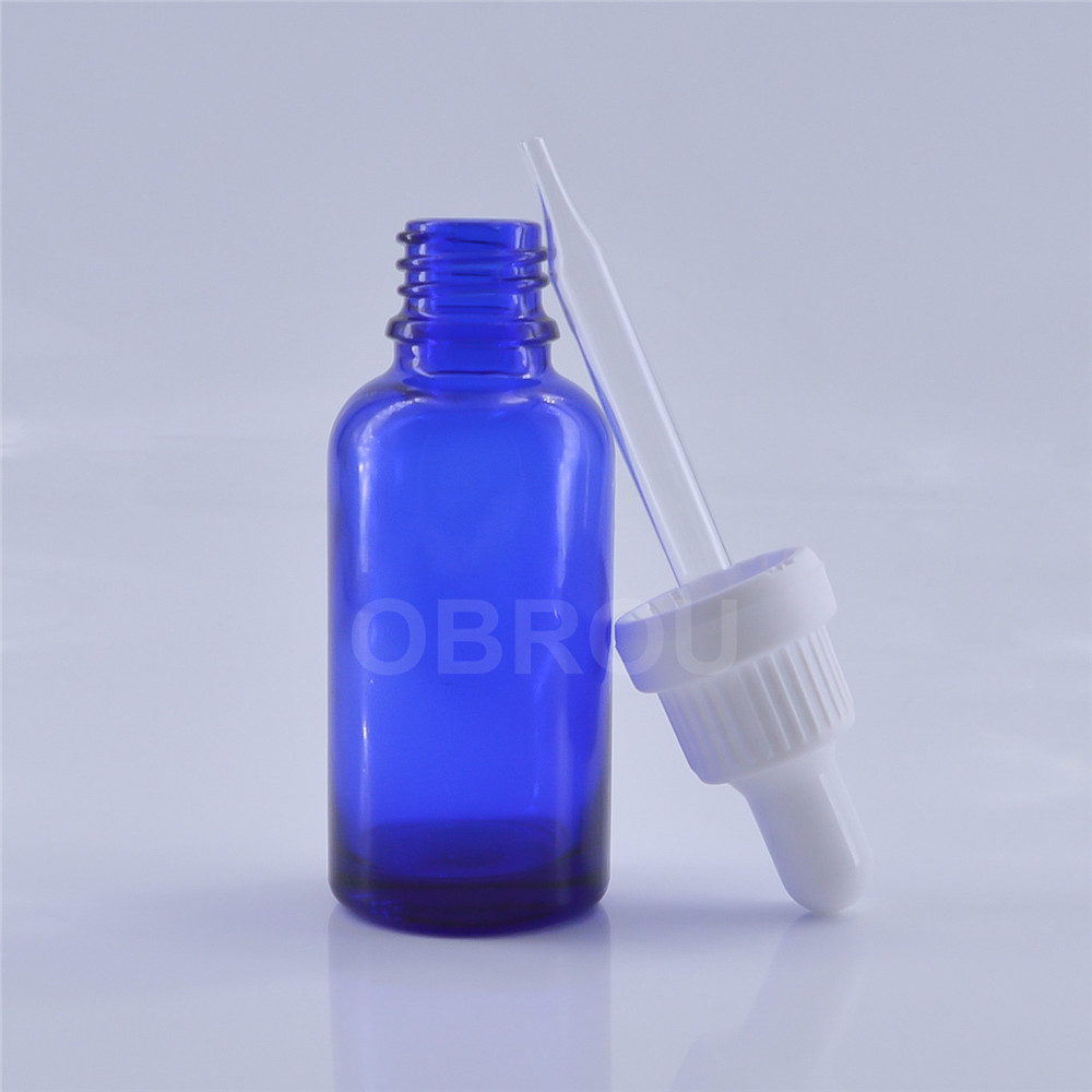 10ml 15ml 20ml 30ml 50ml white blue glass dropper bottles essential oil bottle e liquid bottle with box