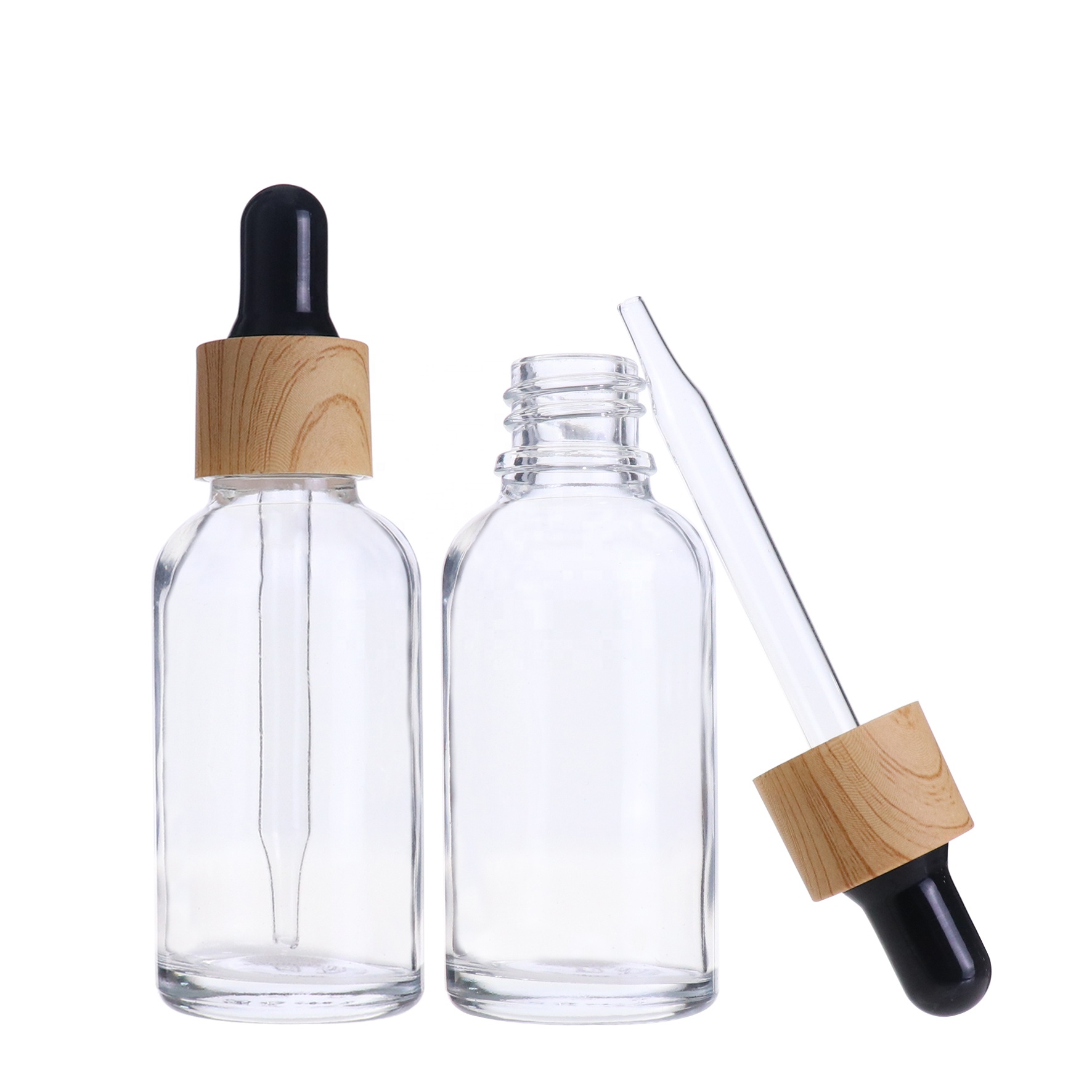 10ml 15ml 20ml 30ml Amber Green Blue Clear Black White Glass Essential Dropper Bottle for Pharma and Cosmetic packaging 1oz