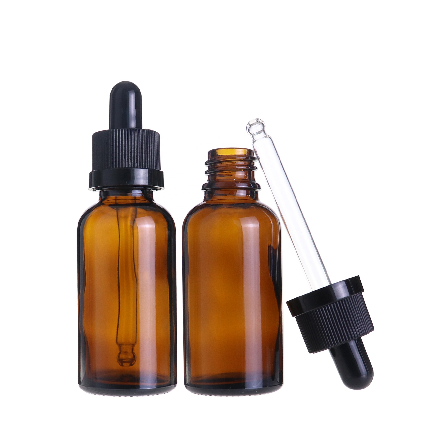 10ml 15ml 20ml 30ml Amber Green Blue Clear Black White Glass Essential Dropper Bottle for Pharma and Cosmetic packaging 1oz