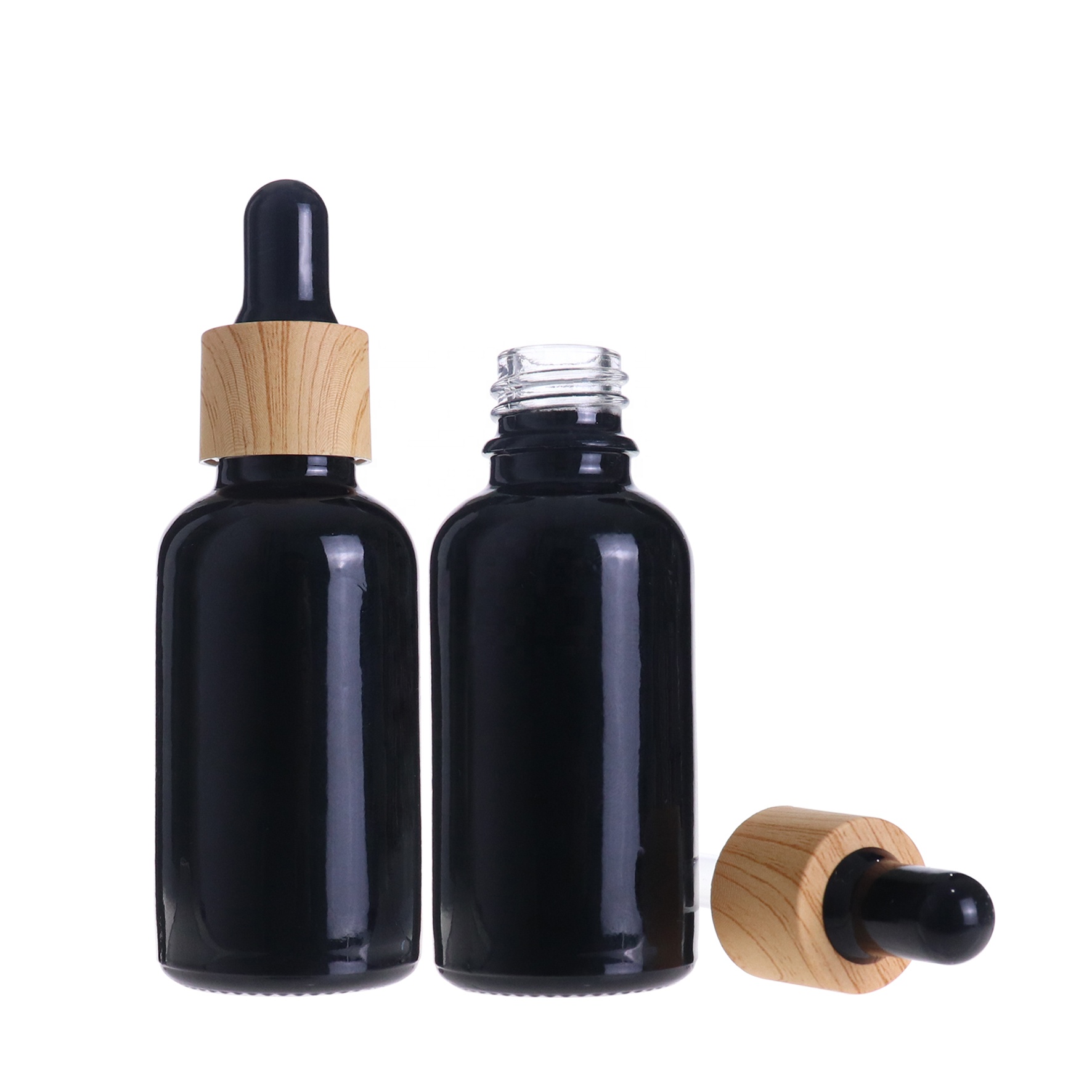 10ml 15ml 20ml 30ml Amber Green Blue Clear Black White Glass Essential Dropper Bottle for Pharma and Cosmetic packaging 1oz