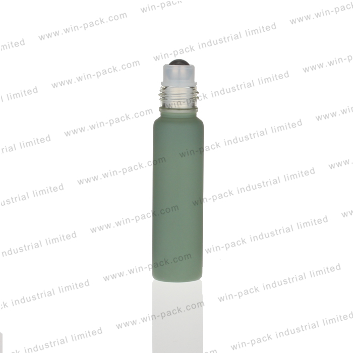 10ml 15ml 20ml 30ml Green atter essential oils glass roller bottle roll on perfume bottles with custom silk printing