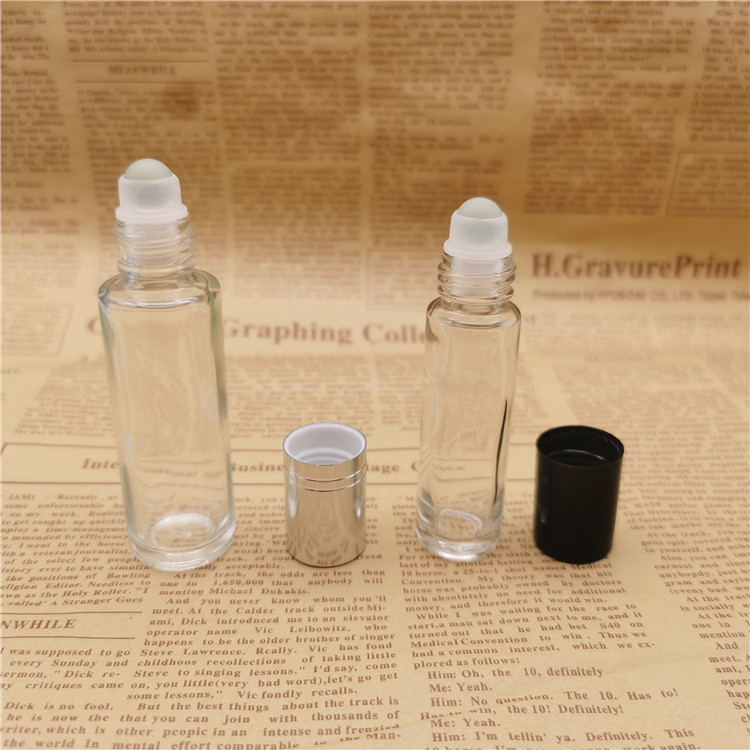 10ml 15ml 20ml 30ml clear/ amber/ frosted roller glass bottle roll on bottle for lip oil/ essential oil
