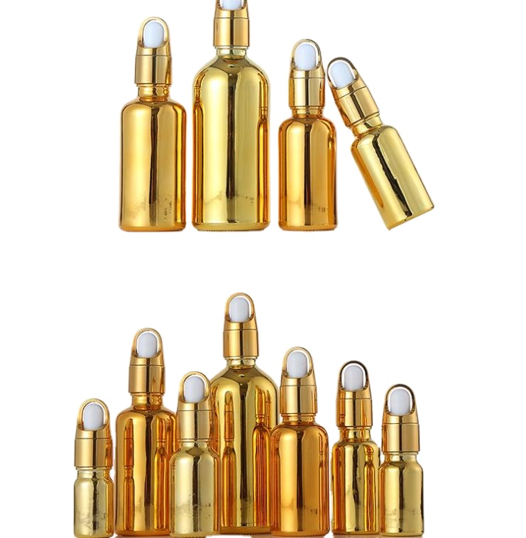 10ml 15ml 20ml 30ml frosted glass bottles with dripper sliver gold childproof tamper evident lids
