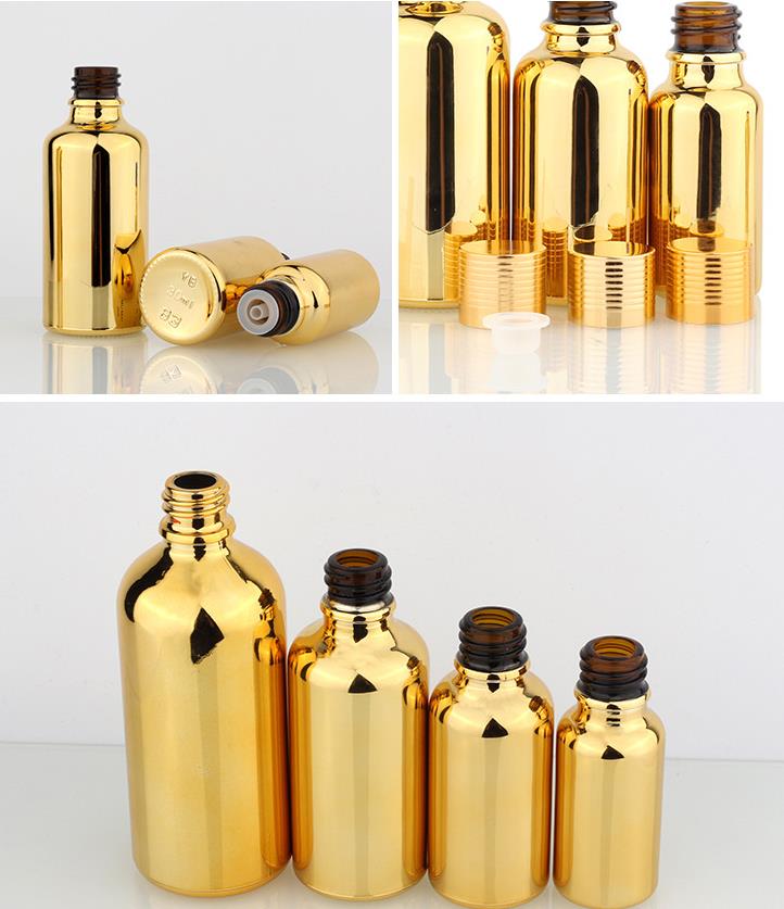 10ml 15ml 20ml 30ml frosted glass bottles with dripper sliver gold childproof tamper evident lids