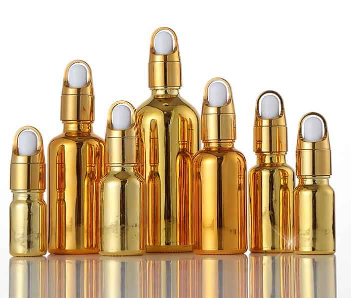 10ml 15ml 20ml 30ml frosted glass bottles with dripper sliver gold childproof tamper evident lids