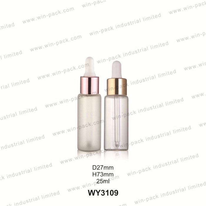 10ml 15ml 20ml 30ml luxury eye serum frost clear amber purple glass dropper bottle with shiny gold aluminum cap