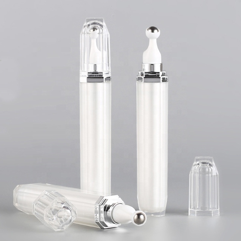 10ml 15ml 20ml Octagonal Empty Eye Cream Tube Acrylic Roller Bottles for Essential Oil