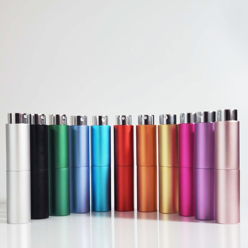 10ml 15ml 20ml Round Aluminum Refillable Perfume Atomizer With Bottle Spray To Packaging Perfume 8ML