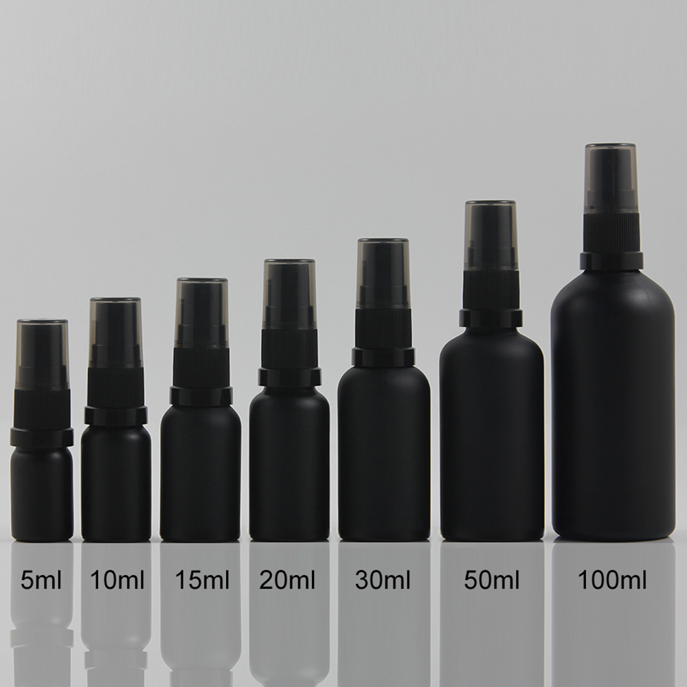10ml 15ml 20ml cosmetic bottle frosted matte black spray pump bottle 30ml 50ml 100ml perfume bottle