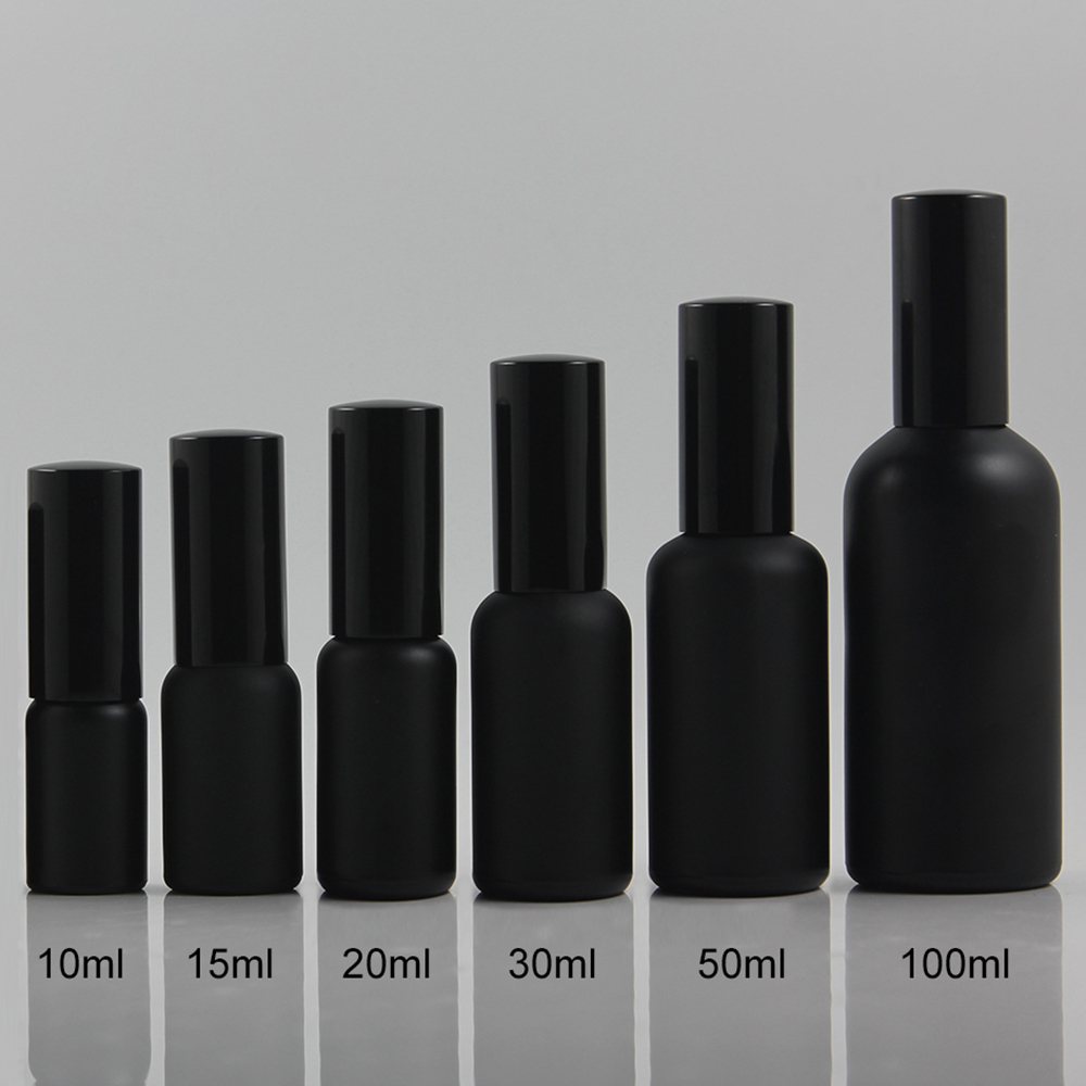 10ml 15ml 20ml cosmetic bottle frosted matte black spray pump bottle 30ml 50ml 100ml perfume bottle